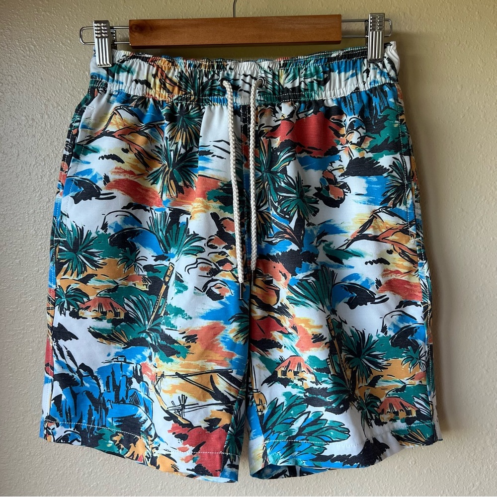 Faherty Swim Shorts Men’s Size XS Tropical Swim Suit Beach Lined Trunks Bottom